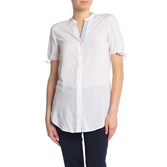 Draper James Tops - Draper James Bow Sleeve Button Up Top White Size 8